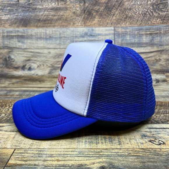 Valvoline Racing Mens Trucker Hat Blue Snapback Nascar Drag Race Motor Oil Cap - Picture 4 of 8